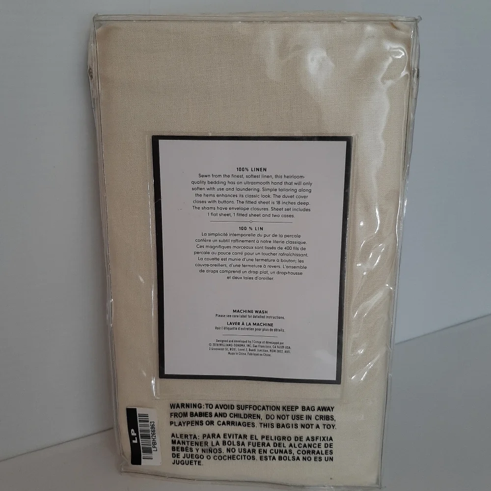 Williams Sonoma Signature Linen Euro Sham Ivory